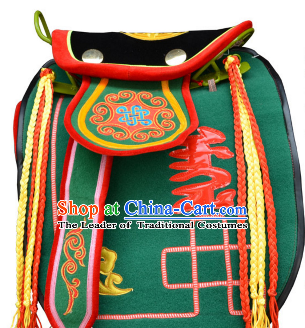 Traditional Chinese Classical Style Handmade Mongolian Saddle Covering Horse Track Set