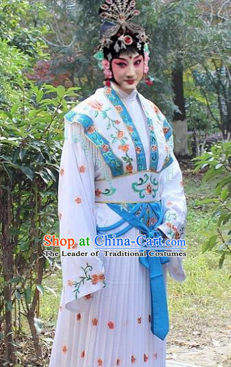 Traditional China Beijing Opera Hua Tan Costume Embroidered Dress, Ancient Chinese Peking Opera Female Diva Embroidery Dress Clothing