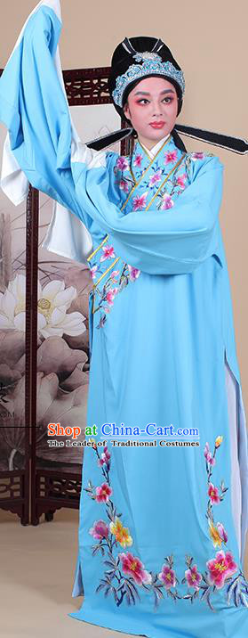 Traditional China Beijing Opera Niche Costume Gifted Scholar Embroidered Robe and Hat Ancient Chinese Peking Opera Embroidery Clothing