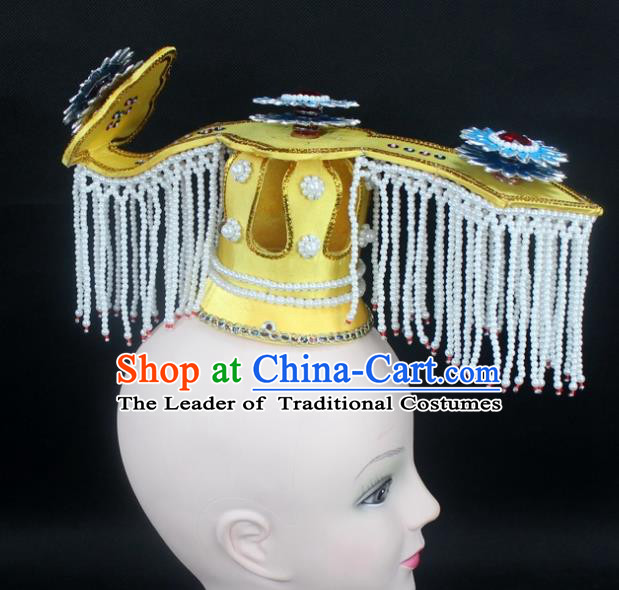 Traditional China Beijing Opera Hair Accessories Emperor Tuinga, Ancient Chinese Peking Opera King Headwear