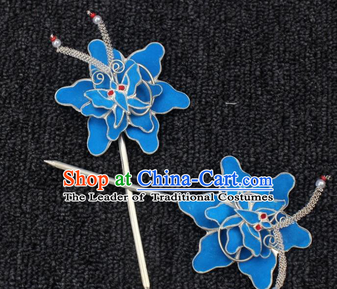 Traditional China Beijing Opera Young Lady Hair Accessories, Ancient Chinese Peking Opera Hua Tan Diva Flower Hairpins