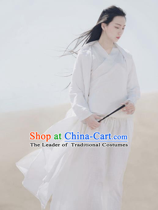 Traditional Chinese Han Dynasty Female Costume, Elegant Hanfu Clothing Chinese Ancient Heroic Woman Dress Clothing