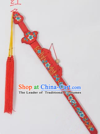 Traditional Chinese Wudang Tai Chi Sword Kungfu Kung Fu Swords Wu Shu Peking Opera Blues Red Sword for Women