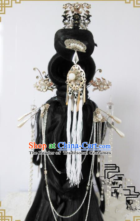 Chinese Ancient Style Hair Jewelry Accessories Xiuhe Suit Hairpins Headwear Headdress Bride Hair Fascinators for Women