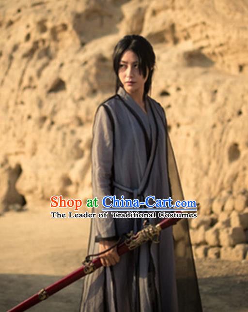 Traditional Chinese Ancient Female Swordswoman Costume, Chinese Ming Dynasty Kawaler Hanfu Chivalrous Women Clothing