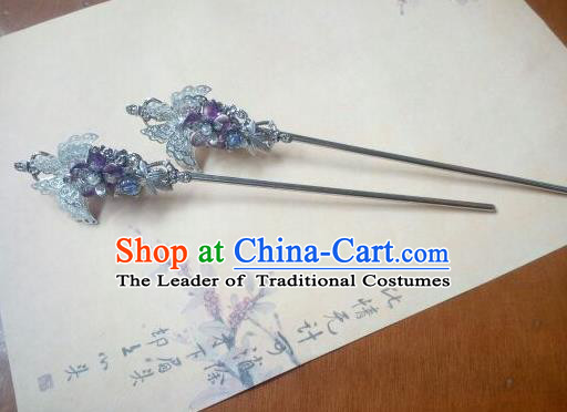 Traditional Chinese Ancient Classical Handmade Hair Accessories Butterfly Hair Comb, Hanfu Hair Stick Hair Fascinators Hairpins for Women