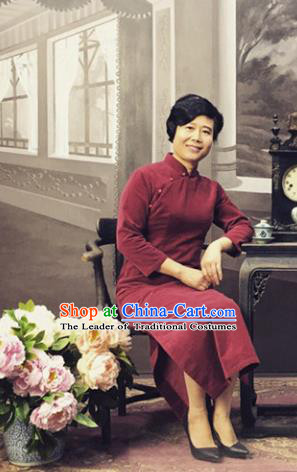 Traditional Ancient Chinese Costume Red Qipao, China Republic of China Nobility Cheongsam Clothing