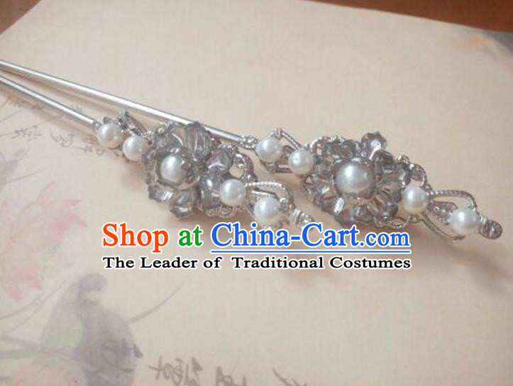 Traditional Handmade Chinese Ancient Classical Palace Lady Hair Accessories Hair Jewellery, Hair Fascinators Pearls Hairpins for Women