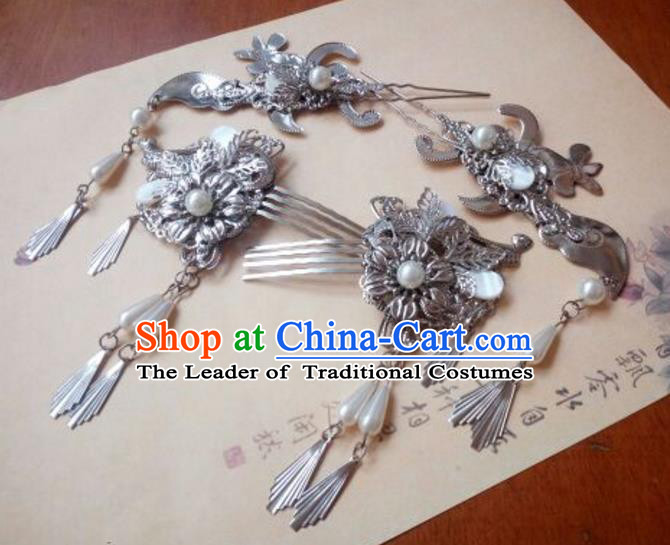 Chinese Ancient Style Hair Jewelry Accessories Xiuhe Suit Hairpins Headwear Headdress Bride Hair Fascinators for Women