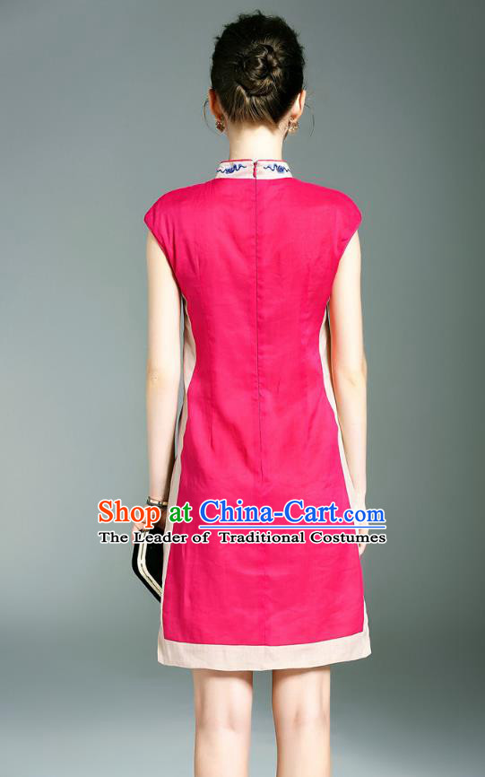 Traditional Ancient Chinese Young Women Cheongsam Dress Republic of China Tangsuit Stand Collar Blouse Dress Tang Suit Clothing