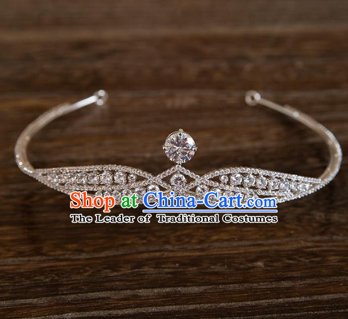 Top Grade Handmade Classical Hair Accessories Baroque Style Princess Crystal Zircon Royal Crown Headwear for Women