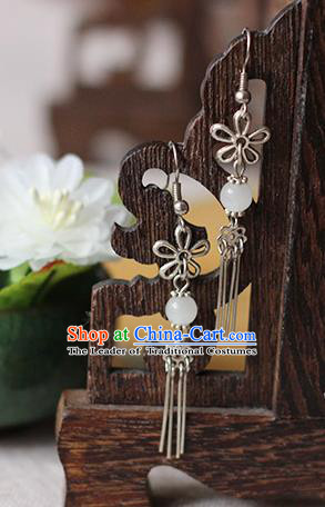 Chinese Handmade Classical Accessories Hanfu Butterfly Tassel Earrings, China Xiuhe Suit Wedding Eardrop for Women