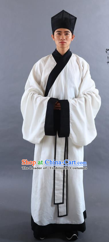 Traditional Oriental China Han Dynasty Costume Ancient Officer Long Robe for Men