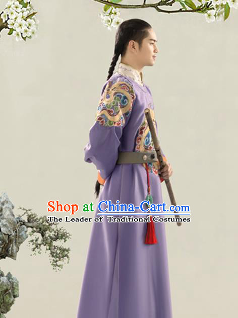Traditional Ancient Chinese Manchu Royal Highness Costume, Chinese Qing Dynasty Mandarin Clothing for Men