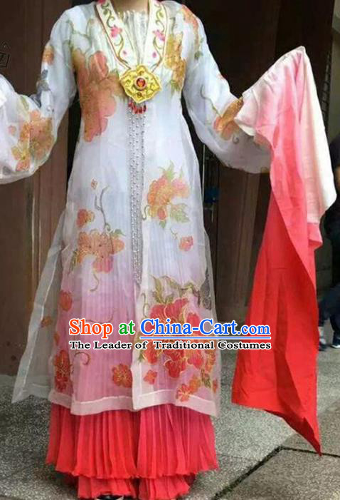 Traditional Chinese Peking Opera Dance Pink Water Sleeve Costume, China Ancient Beijing Opera Hua Tan Fairy Dance Clothing for Women