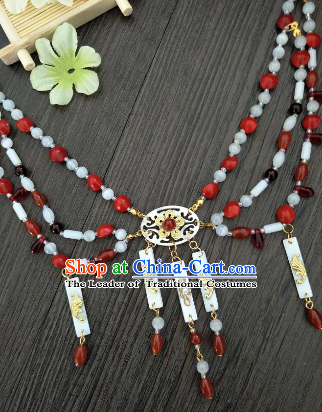 Traditional Handmade Chinese Accessories Shell Necklace, China Palace Lady Hanfu Tassel Necklet for Women