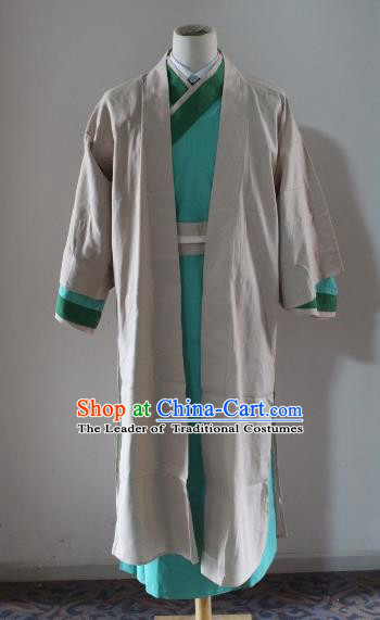 Traditional Ancient Chinese Swordsman Costume, Asian Chinese Ming Dynasty Knight-errant Robe Clothing for Men