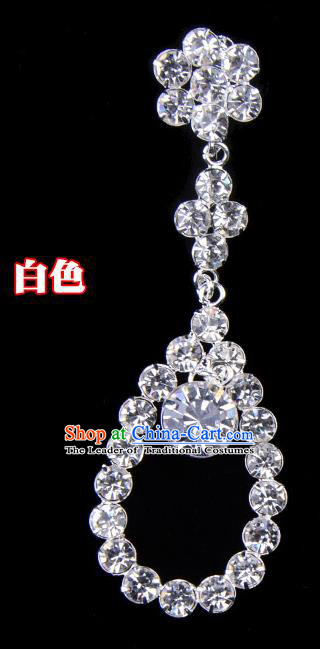 Traditional Beijing Opera Diva Jewelry Accessories Crystal Tassel Earrings, Ancient Chinese Peking Opera Hua Tan Eardrop