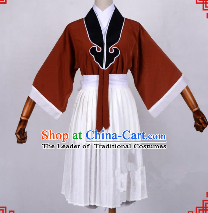 Traditional China Beijing Opera Pierrot Costume, Ancient Chinese Peking Opera Wu-Sheng Warrior Wu Dalang Clothing