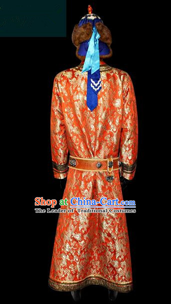 Traditional Chinese Mongol Nationality Dance Costume Mongols Folk Dance Robe Mongolian Minority  Costume and headwear