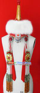 Traditional Chinese Mongol Nationality Dance Costume Mongols Folk Dance Robe Mongolian Minority  Costume and headwear