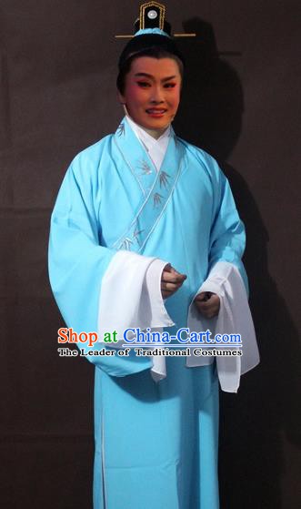 Traditional China Beijing Opera Costume Gifted Scholar Embroidered Robe and Hat Ancient Chinese Peking Opera Embroidery Clothing