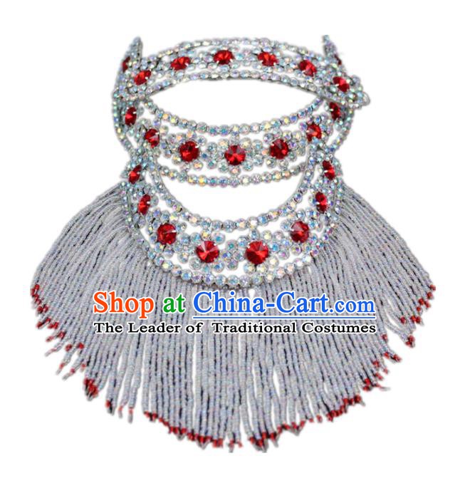 Traditional China Beijing Opera Actress Hair Accessories Head-Ornaments, Chinese Peking Opera Diva Crystal Headwear