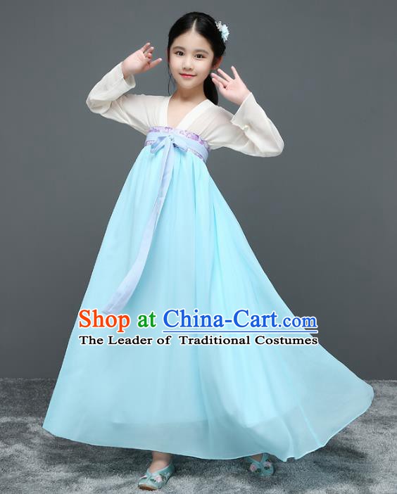 Traditional Chinese Ancient Princess Hanfu Clothing, China Tang Dynasty Palace Lady Costume for Kids