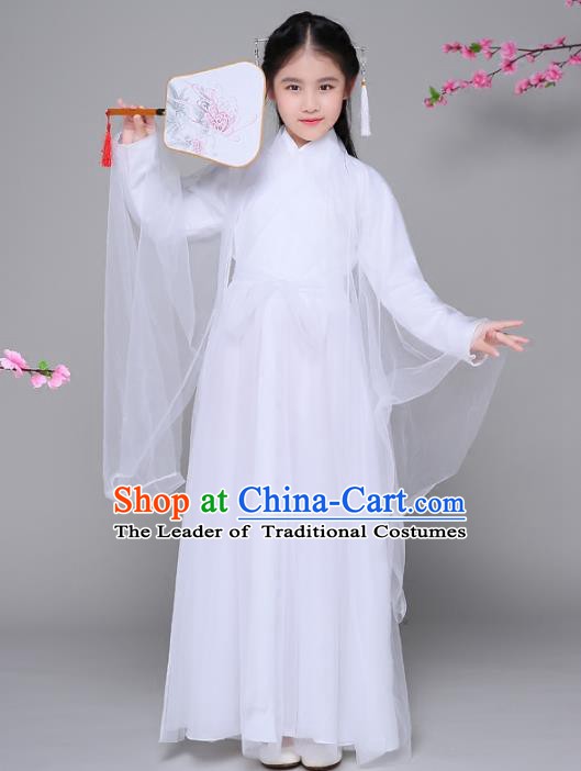 Traditional Chinese Han Dynasty Princess Costume, China Ancient Palace Lady Fairy Hanfu Embroidered Dress for Kids