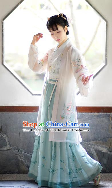 Traditional Chinese Ancient Princess Costume Embroidered Beizi Cardigan for Women