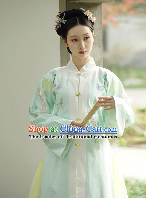 Traditional Chinese Ming Dynasty Nobility Lady Costume Embroidered BeiZi Blouse Clothing for Women