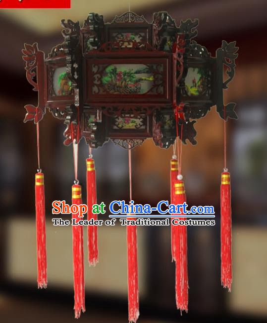 Traditional Chinese Handmade Lotus Lantern Classical Palace Lantern China Wood Carving Ceiling Palace Lamp