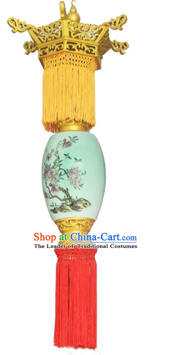 Chinese White Gourd Silk Table Palace Lantern  Replica Palace Lamp