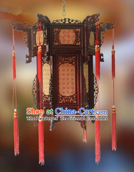 Traditional Chinese Handmade Woodcarving Ceiling Lantern Classical Palace Lantern China Palace Lamp