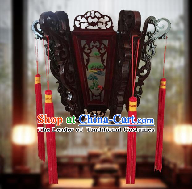 Traditional Chinese Handmade Landscape Painting Ceiling Lantern Classical Palace Lantern China Palace Lamp