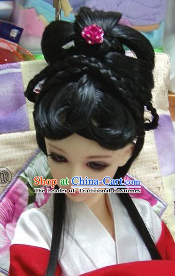 Traditional Handmade Chinese Ancient Princess Hair Accessories Palace Lady Wig for Women