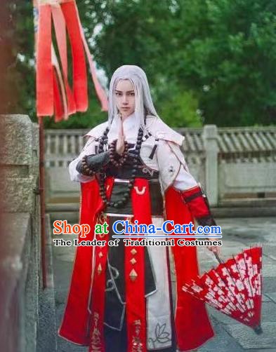 Traditional Chinese Ming Dynasty Swordsman Costume Knight Clothing for Men