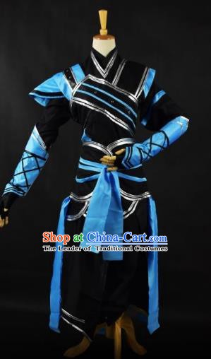 Traditional Chinese Ancient Swordsman Costume, China Tang Dynasty Imperial Bodyguard Clothing for Men