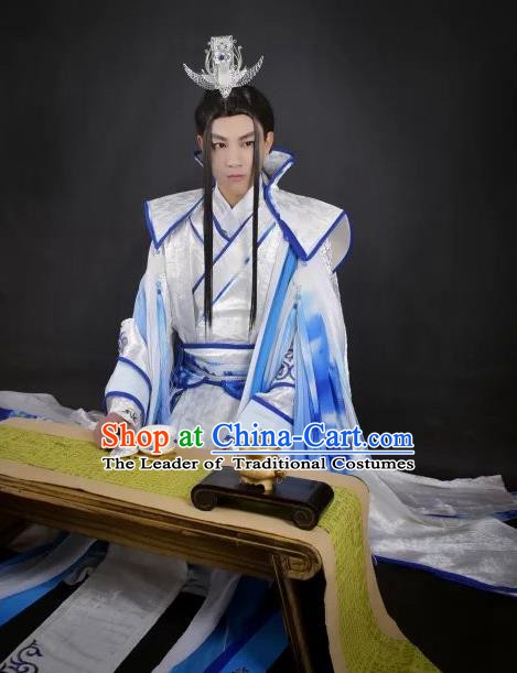 Traditional Chinese Ancient Royal Highness Costume, China Han Dynasty Swordsman Clothing for Men