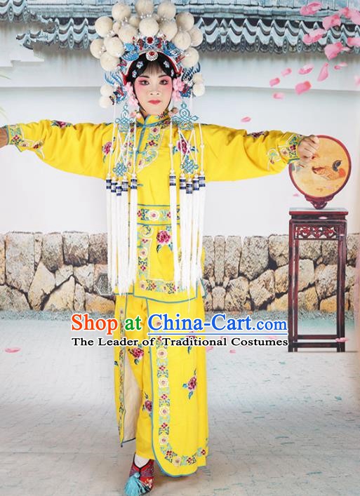 Chinese Beijing Opera Magic Warriors Embroidered Costume, China Peking Opera Blues Embroidery Clothing