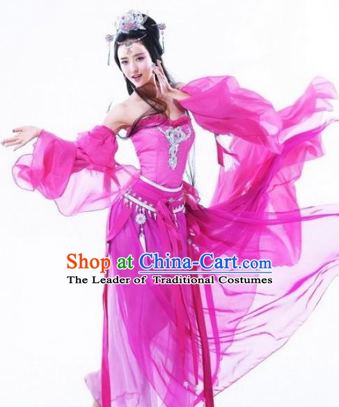 Asian Chinese Cosplay Ancient Imperial Princess Costume Fairy Rosy Clothing for Women
