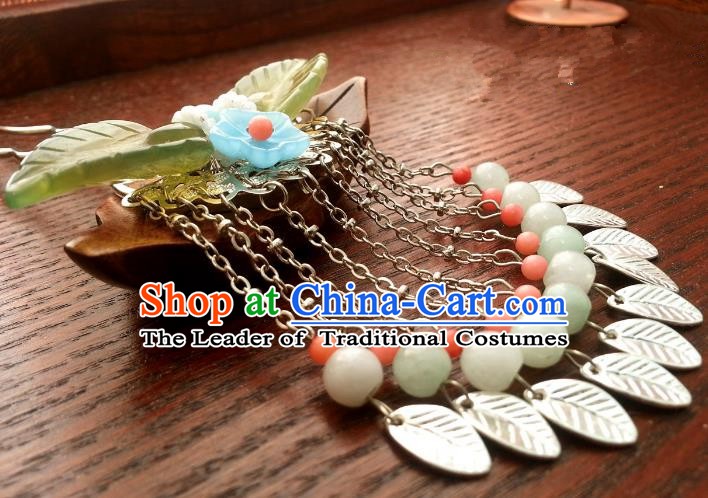 Traditional Chinese Handmade Classical Hair Accessories Tassel Step Shake Ancient Hanfu Hairpins for Women