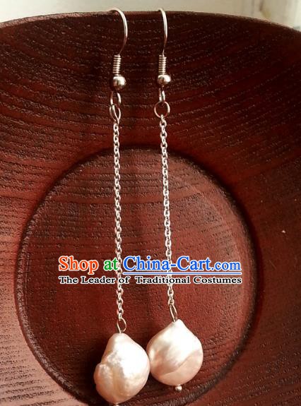Traditional Chinese Handmade Ancient Princess Hanfu Eardrop Classical Palace Lady Earrings for Women