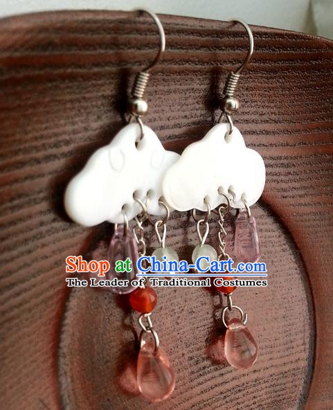 Traditional Chinese Handmade Classical Hanfu Shell Eardrop Ancient Palace Queen Earrings for Women