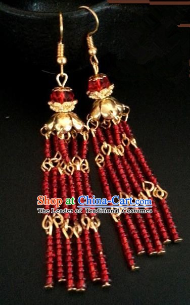Asian Chinese Traditional Handmade Jewelry Accessories Princess Wedding Eardrop Hanfu Classical Earrings for Women