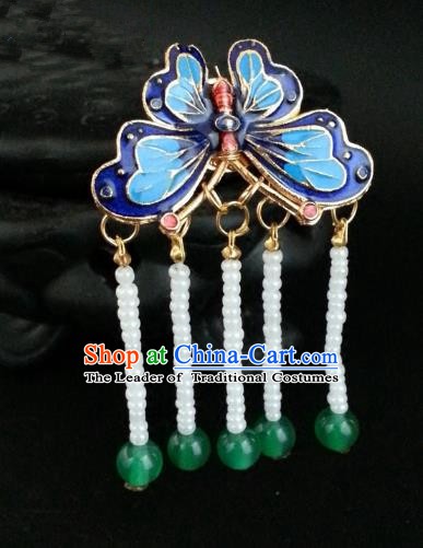 Traditional Chinese Handmade Classical Accessories Blueing Butterfly Brooch Pendant for Women