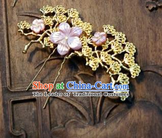 Chinese Handmade Classical Hair Accessories Ancient Palace Lady Hairpins Shell Hair Comb for Women