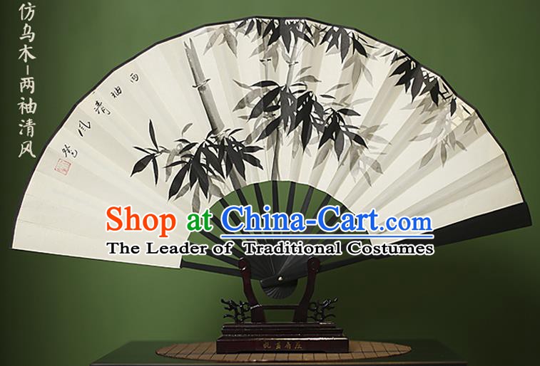 Traditional Chinese Crafts Ink Painting Bamboo Folding Fan Paper Fans for Women