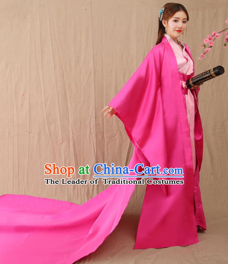 Traditional Chinese Ancient Palace Princess Costume, China Han Dynasty Imperial Consort Trailing Hanfu Clothing for Women