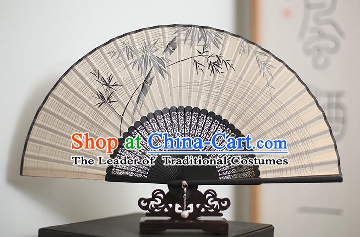 Traditional Chinese Crafts Printing Bamboo Classical Folding Fan, China Handmade Silk Fans for Women